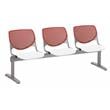 KFI KOOL 3 Seats Reception Bench - Coral Backs - White Seats