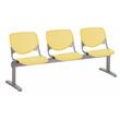 KFI KOOL Polyurethane 3 Seats Reception Bench with Seats & Back in Yellow