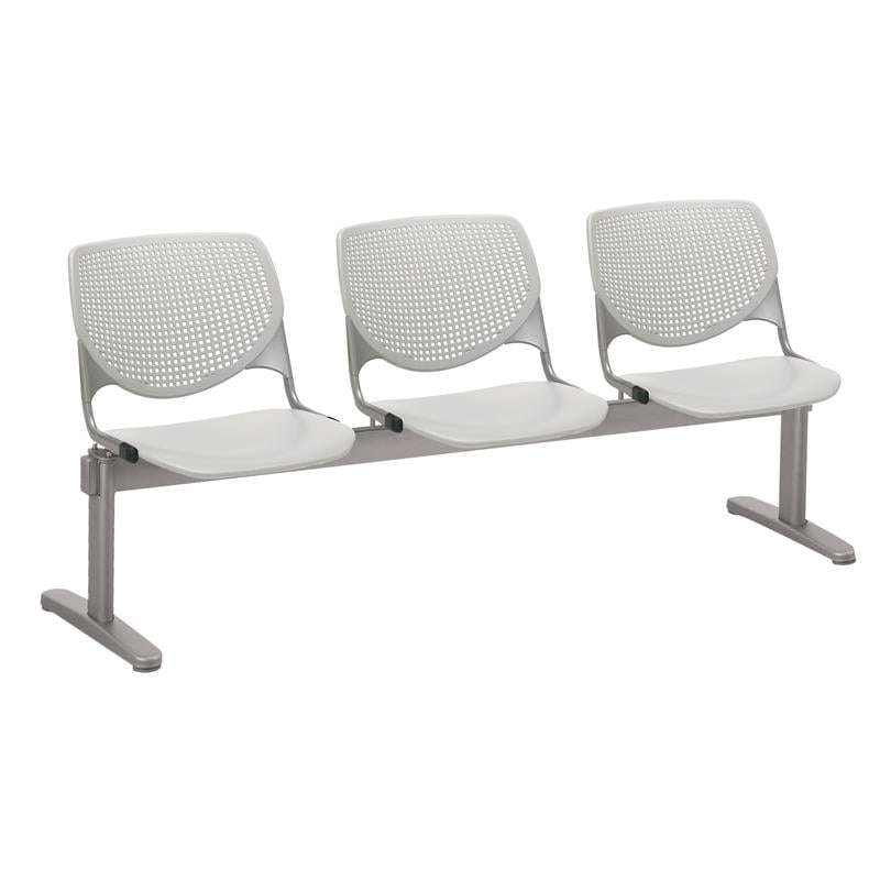 KFI KOOL 3 Seats Reception Bench - Light Grey Seats & Back