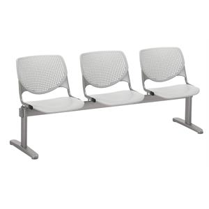 KFI KOOL 3 Seats Reception Bench - Light Grey Seats & Back