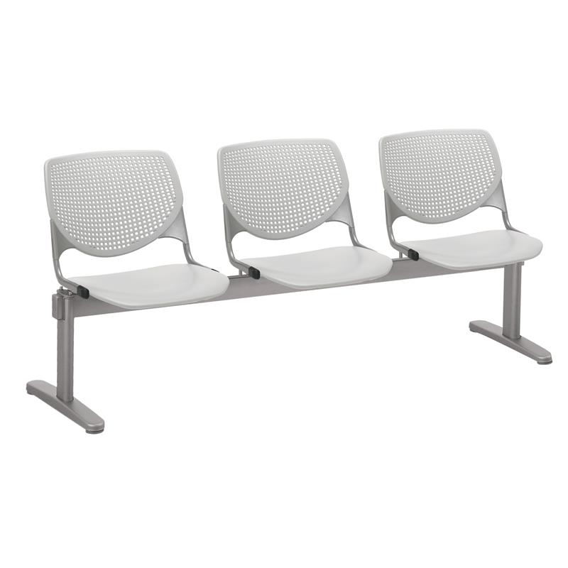 KFI KOOL 3 Seats Reception Bench - Light Grey Seats & Back