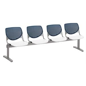 KFI KOOL 4 Seat Reception Bench - Navy Backs - White Seats