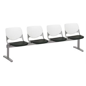 KFI KOOL 4 Seat Reception Bench - White Backs - Black Seats