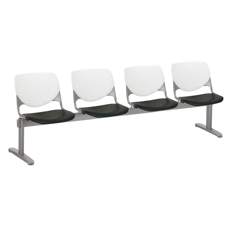 KFI KOOL 4 Seat Reception Bench - White Backs - Black Seats