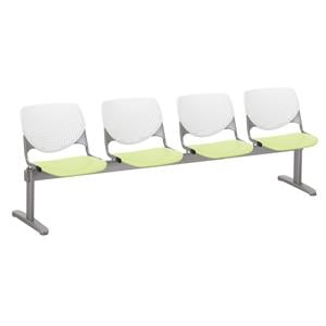 KFI KOOL Polyurethane 4 Seat Reception Bench in White/Lime Green