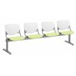 KFI KOOL Polyurethane 4 Seat Reception Bench in White/Lime Green