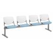 KFI KOOL Polyurethane 4 Seat Reception Bench in White/Sky Blue
