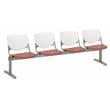 KFI KOOL 4 Seat Reception Bench - White Backs - Coral Seats