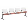 KFI KOOL 4 Seat Reception Bench - White Backs - Coral Seats