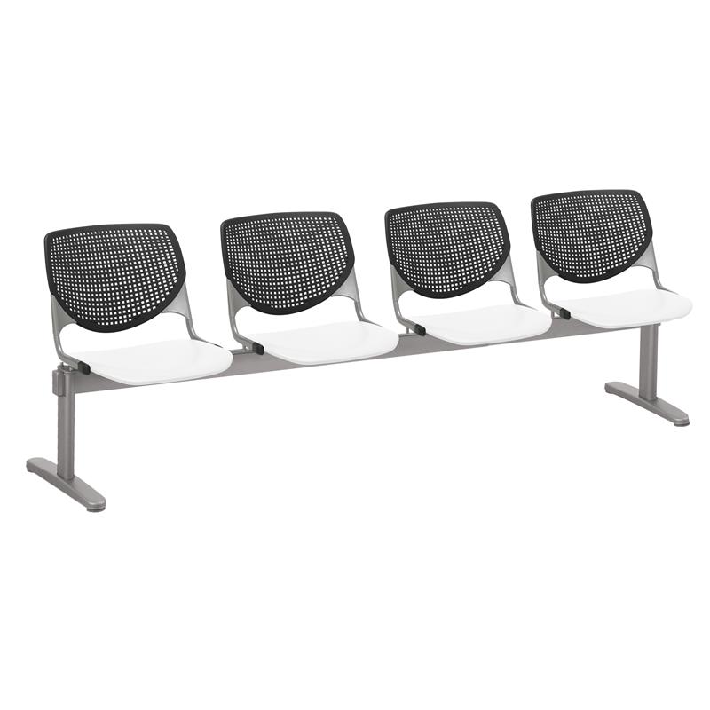 KFI KOOL Polyurethane 4 Seat Reception Bench in Black/White