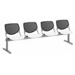 KFI KOOL Polyurethane 4 Seat Reception Bench in Black/White