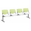 KFI KOOL Polyurethane 4 Seat Reception Bench in Lime Green/White