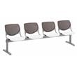 KFI KOOL 4 Seat Reception Bench - Brownstone Backs - White Seats
