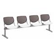 KFI KOOL 4 Seat Reception Bench - Brownstone Backs - White Seats