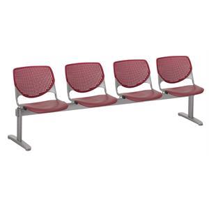 KFI KOOL Polyurethane 4 Seat Reception Bench in Burgundy Red