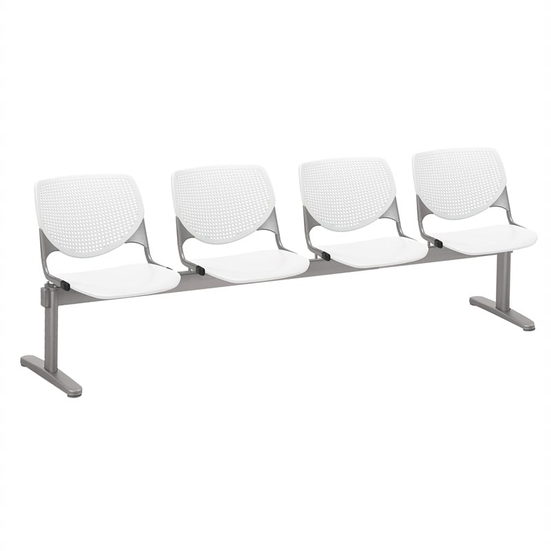 KFI KOOL Polyurethane 4 Seat Reception Bench in White Finish