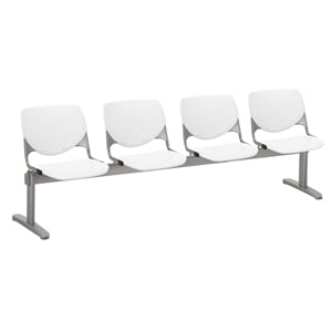 KFI KOOL Polyurethane 4 Seat Reception Bench in White Finish