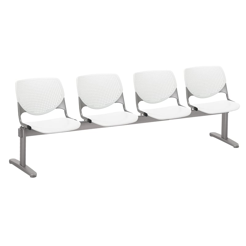 KFI KOOL Polyurethane 4 Seat Reception Bench in White Finish