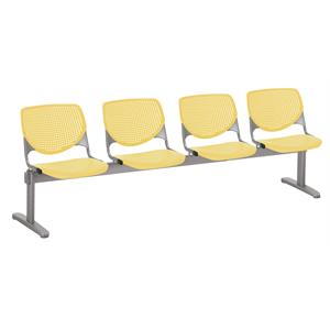 KFI KOOL Polyurethane 4 Seat Reception Bench in Yellow Finish