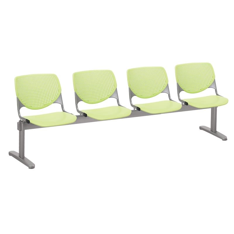 KFI KOOL Polyurethane 4 Seat Reception Bench in Lime Green Finish