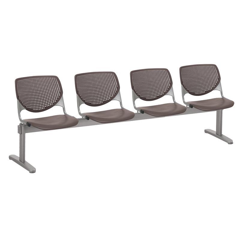 KFI KOOL Polyurethane 4 Seat Reception Bench in Brownstone Finish