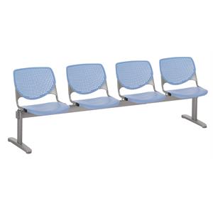 kfi kool 4 seat reception bench - peri blue seats & backs