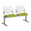 KFI KOOL Polyurethane 2 Seats Reception Bench in White/Avocado Green