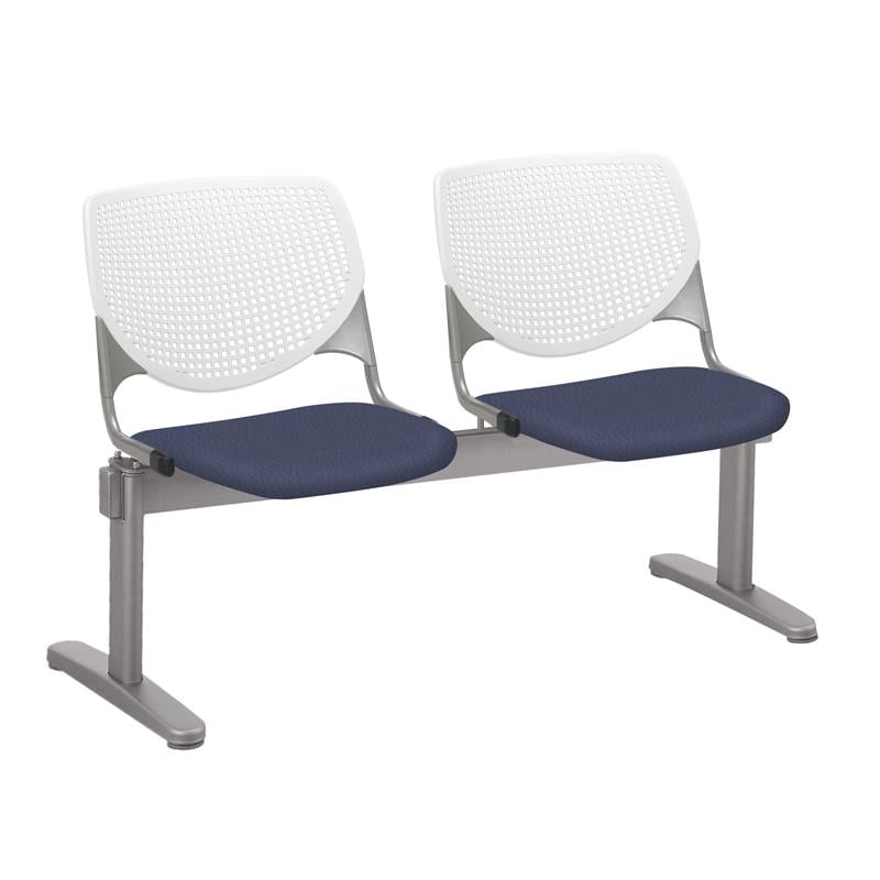 KFI KOOL Polyurethane 2 Seats Reception Bench w/Vinyl seat in White/Grape Purple