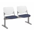 KFI KOOL Polyurethane 2 Seats Reception Bench w/Vinyl seat in White/Grape Purple