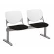 KFI KOOL Polyurethane 2 Seats Reception Bench in White/Tuxedo Black