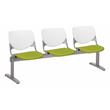 KFI KOOL Polyurethane 3 Seats Reception Bench in White/Avocado Green