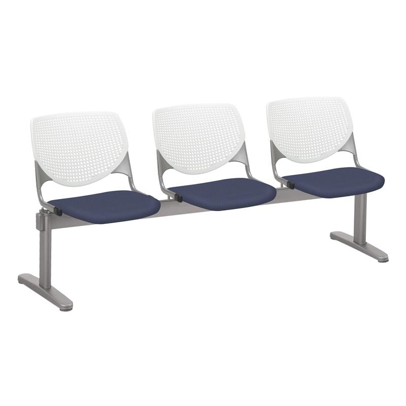 KFI KOOL Polyurethane 3 Seats Reception Bench in White/Grape Purple
