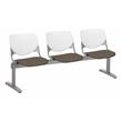 KFI KOOL Polyurethane 3 Seats Reception Bench in White/Java Brown