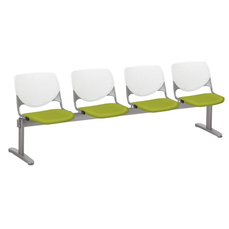 KFI KOOL Polyurethane 4 Seat Reception Bench in White/Avocado Green