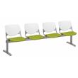 KFI KOOL Polyurethane 4 Seat Reception Bench in White/Avocado Green