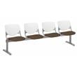 KFI KOOL Polyurethane 4 Seat Reception Bench in White/Fudge Brown