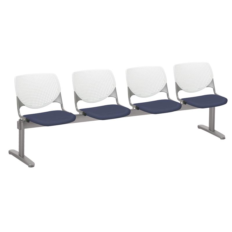 KFI KOOL Polyurethane 4 Seat Reception Bench in White/Grape Purple