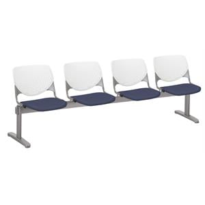 KFI KOOL Polyurethane 4 Seat Reception Bench in White/Grape Purple