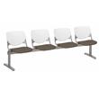 KFI KOOL Polyurethane 4 Seat Reception Bench in White/Java Brown