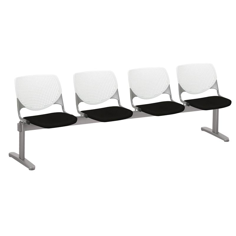 KFI KOOL Polyurethane 4 Seat Reception Bench in White/Tuxedo Black