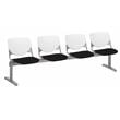 KFI KOOL Polyurethane 4 Seat Reception Bench in White/Tuxedo Black