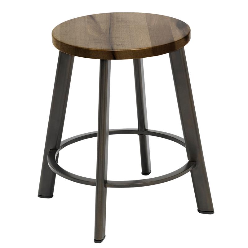 KFI Metro 18in H Stool - Natural Wood Seat