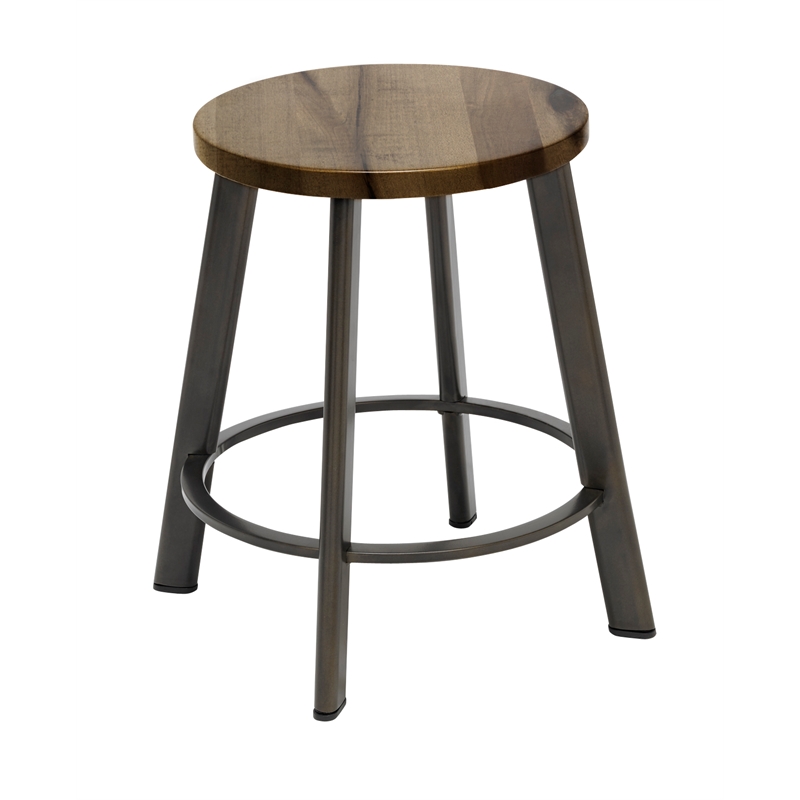 KFI Metro 18in H Stool - Natural Wood Seat