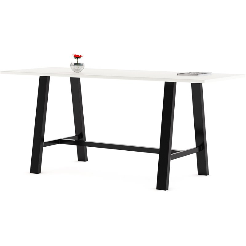 KFI Midtown 3 x 8 FT Conference Table - Designer White - Bistro Height
