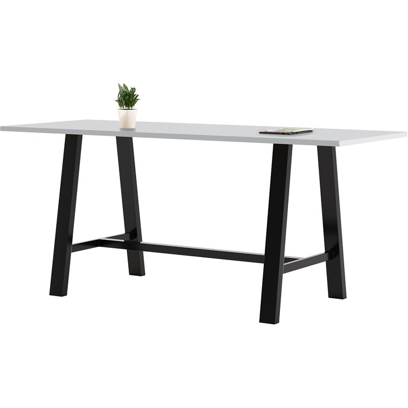 KFI Midtown 3 x 8 FT Conference Table - Fashion Grey - Bistro Height