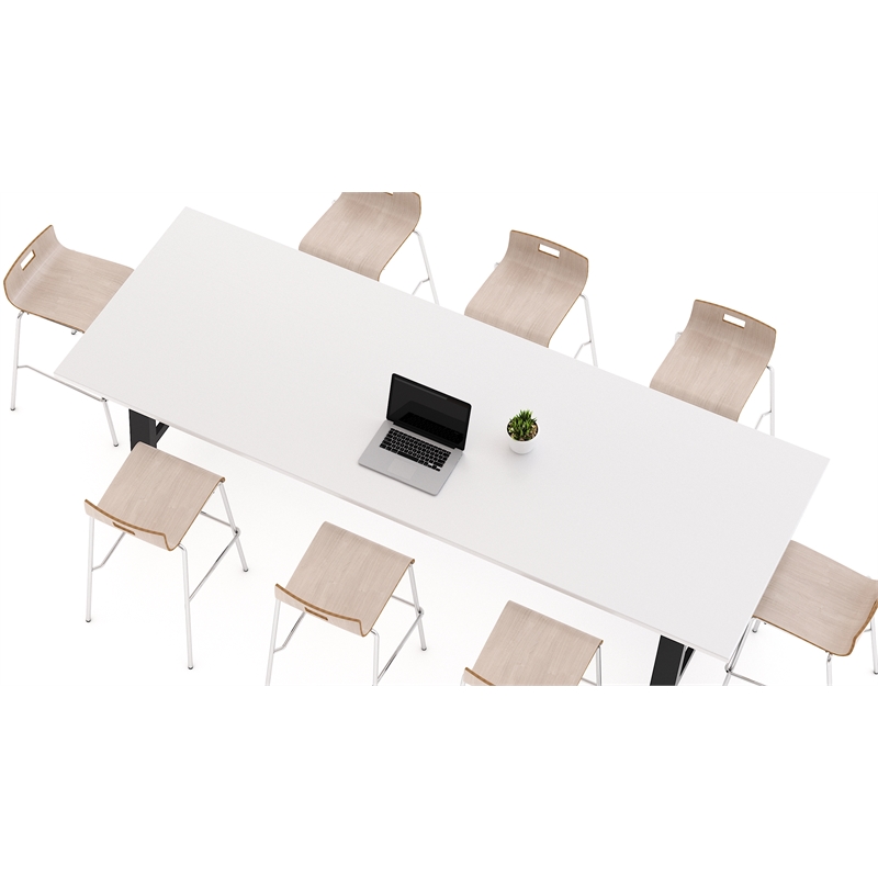 KFI Midtown 3.5 x 9 FT Conference Table - Designer White - Bistro Height
