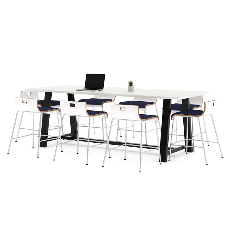 KFI Midtown 3.5 x 9 FT Conference Table - Designer White - Bistro Height