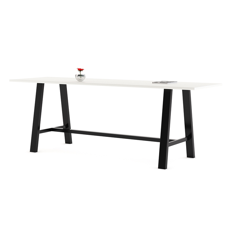 KFI Midtown 3.5 x 10 FT Conference Table - White - Bistro Height