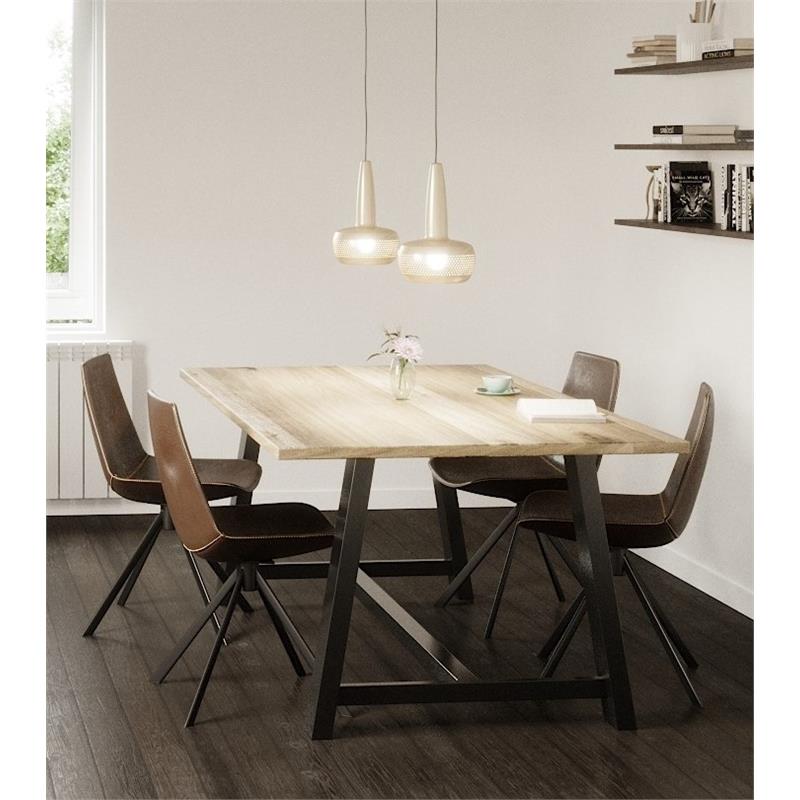 KFI Studios Midtown Bistro Dining Set - Maple Top - Brownstone Chairs