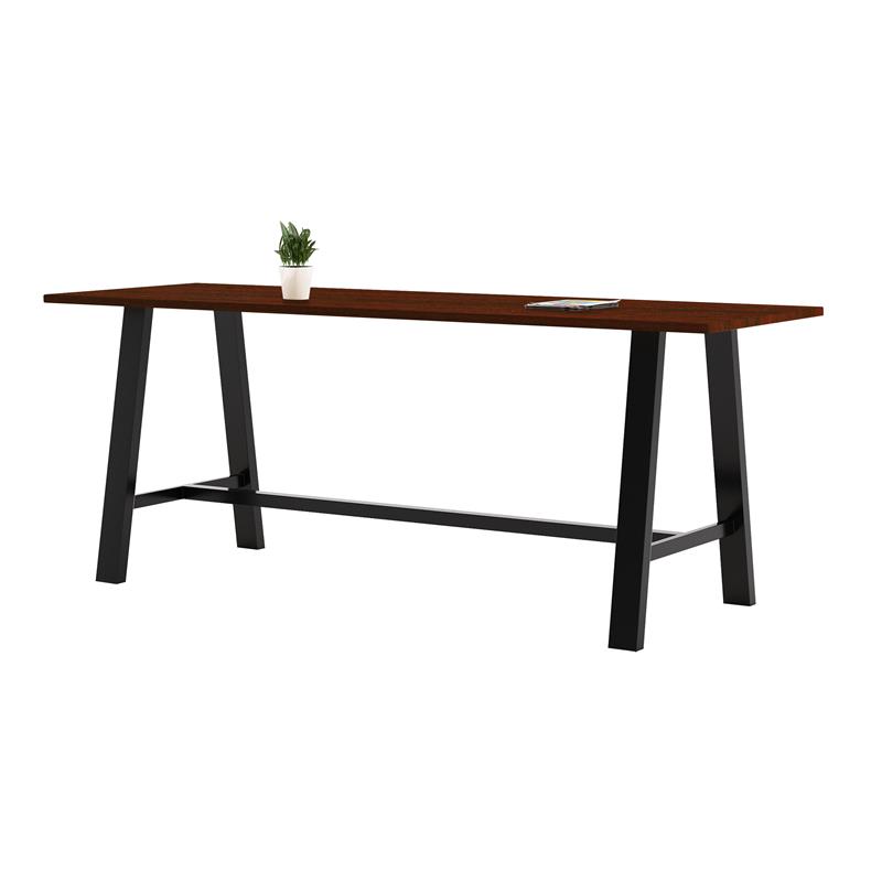 KFI Studios Midtown Bistro Dining Set - Teak Top - Navy Chairs